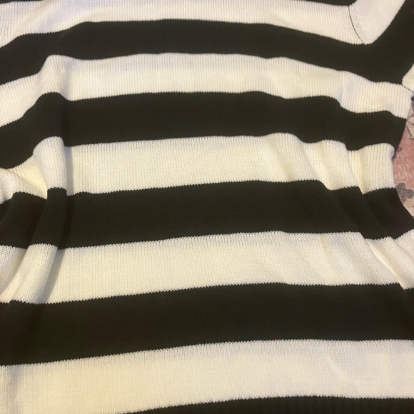 SHEIN Black and White Striped Turtleneck Sweater - Picture 2 of 5